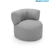 Drop & Sit Zitzak Stoel Junior - Zitzak Kind Grijs - 70 x 50 cm - Kinderstoel met Vulling voor Binnen