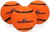 Dog Comets Starlight - Ø6 cm - Hondenspeelgoed - Hondenbal - Stuiterende tennisbal - Drijvend - Oranje - 3 Stuks