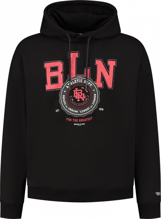 Ballin Amsterdam - Heren Oversized fit Sweaters Hoodie LS - Black - Maat S
