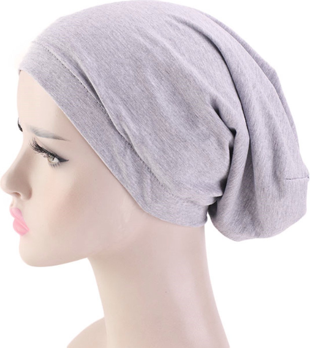 Slaapmuts - Beanie slaapmuts - Beanie muts - Slouchy Beanie hoed - Chemo hoofddeksel - Slaapmuts voor mannen - Slaapmuts voor vrouwen - Multifunctionele hoofddeksel - Winter muts - Grijs