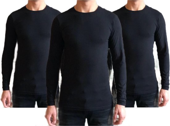Dice mannen Longsleeve Shirts 3-stuks zwart maat S