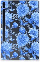 Siliconen Hoesje voor Geschikt voor Samsung Galaxy Tab S7 Plus | S8 Plus Flowers Blue