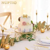 Golden Cake Stand Round: Cupcake Stands 30cm Diameter Geometric Metal Afternoon Tea Cup Cakes Of Dessert Display Tray for Wedding Birthday Party Baby Shower Christmas Decorations