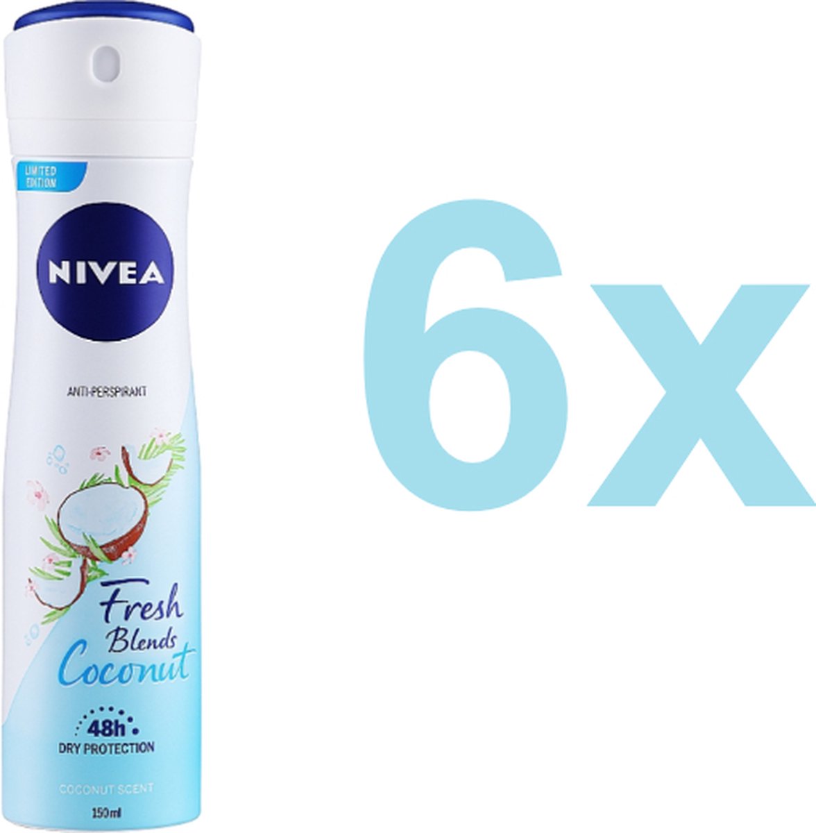 Goedkoopste Nivea Anti-transpirant Fresh Coconut - 6 x 150 ml - Deospray