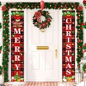 Kerst Deur Decoratie - Vrolijk Kerstfeest Banner - 1 Set - 35,5 cm x 71 cm - MERRY CHRISTMAS - Decor Voor Thuis en Kantoor - Nieuwjaar Gift