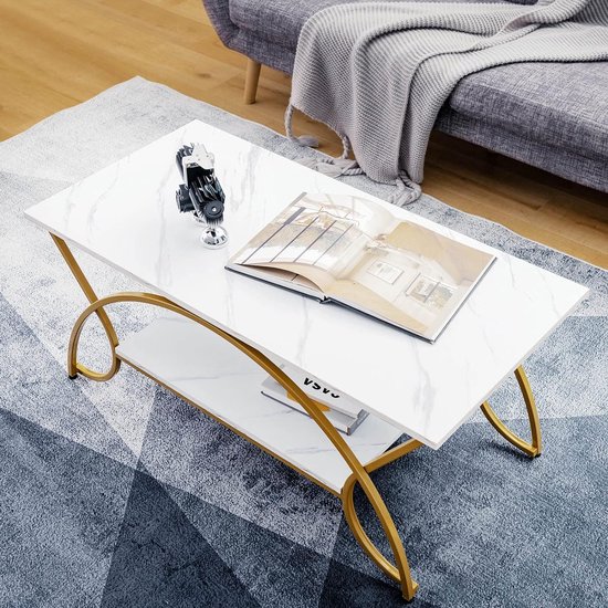 COSTWAY Salontafel glas, set van 2, bijzettafel met tafelblad van gehard glas, bijzettafel, koffietafel, salontafel, woonkamertafel, goud