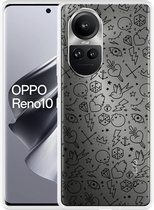 Cazy Hoesje geschikt voor Oppo Reno10 Pro 5G Tattoo Zwart