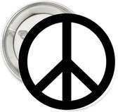 Vredes button Black and White - button - vrede - peace - badge - ban de bom - corsage - teken