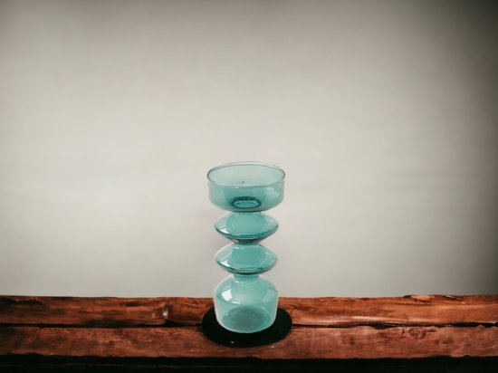 WinQ - Bougeoir en Glas aux formes rondes gaies de couleur vert d'eau -  7x15,5cm -... | bol