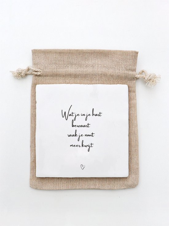 Jots Tile Ce qui garde dans ton coeur - décoration murale - cadeau - accessoires pour la maison - 13x13cm