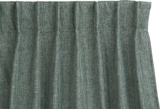 LIFA LIVING Rideau Occultant Avec Crochets Vert, Rideau Opaque Fenêtre 100 % Polyester, Rideau Isolant Anti Lumière pour Chambre et Salon, 150 x 260 cm