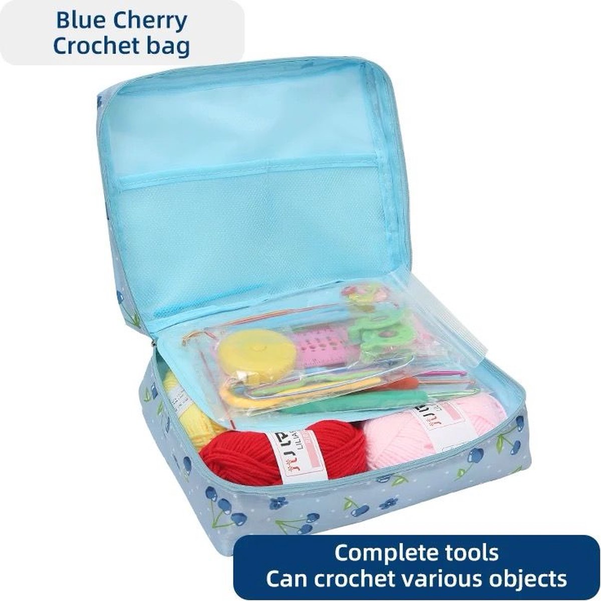 CrochetShop - Haaknaalden set - Starterskit - accessoires set - inclusief wol - garen - kleur 02