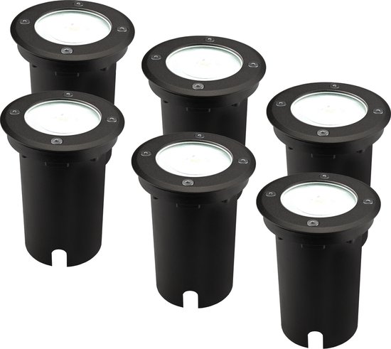 Ledvion - 6x Spot Encastré LED Tokyo, Noir, 5W, 4000K, 92 Mm