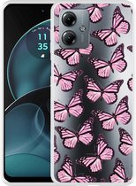 Cazy Case adapté pour Motorola Moto G14 Papillons Roses