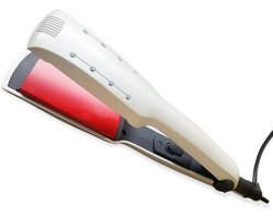 Aerbes AB-J116 Stijltang – Haarstijltang – PTC Verwarming – Snel Opwarmen in 30 sec – Brede Platen – 360° Draaibaar Snoer – Wit