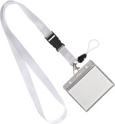 Fako Bijoux® - Keycord + Badgehouder Plastic XL - Sleutelkoord - Badgehouder - 51cm - 20mm - Wit