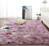 Vloerkleed, woonkamer, shaggy tapijt, hoogpolig, roze, langpolig tapijt, kinderkamer, modern, batik tapijt, jeugdkamer, pluizig tapijt, groot, roze, 120 x 180 cm