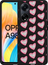Cazy Case Zwart pour Oppo A98 5G Hartjes With Dots