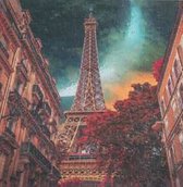 Eiffeltoren - Parijs - Eiffeltoren bij storm - Diamond Painting - 30x40 - ronde steentjes