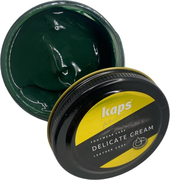 Foto: Kaps schoencreme schoensmeer verzorgt het leer en geeft glans 113 groen 50ml