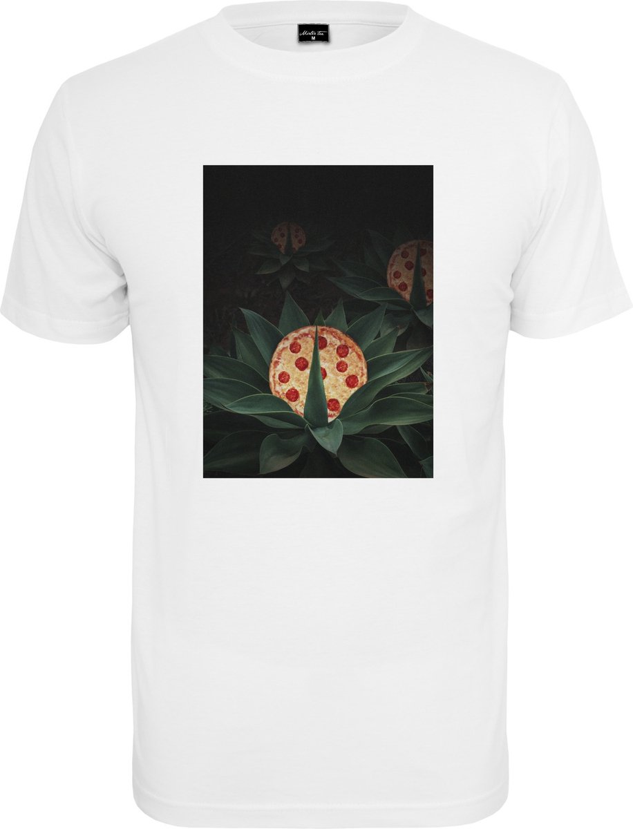 Mister Tee Pizza Plant Heren T-shirt XL Wit