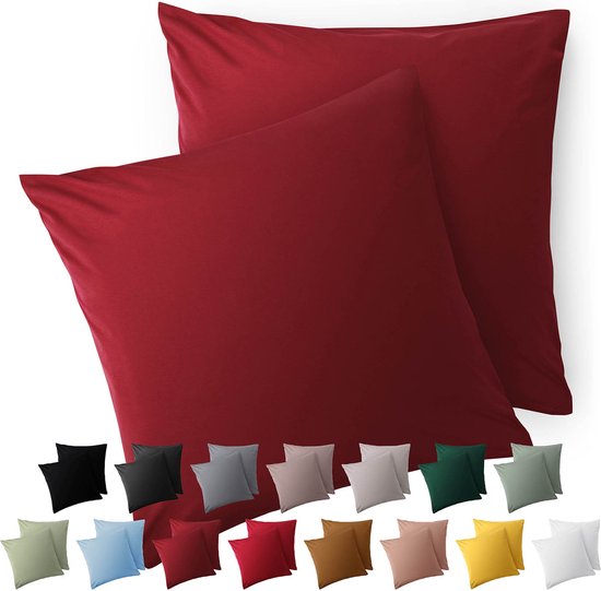 Blumtal Kussensloop Microvezel Kussenhoes 60 x 60 cm - Aurora Red - Set van 2