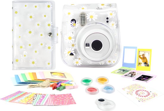 Complete Accessoires Set Geschikt voor Fujifilm Instax Mini 11 - Camera Tas met Filters, Fotoalbum en Meer - Clear Daisy