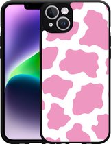 Cazy Hardcase Hoesje geschikt voor iPhone 14 Plus Roze Koeienvlekken