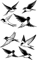 Raam stickers - Muur stickers Zwaluwen - Decoratief - Vogels - Dieren -