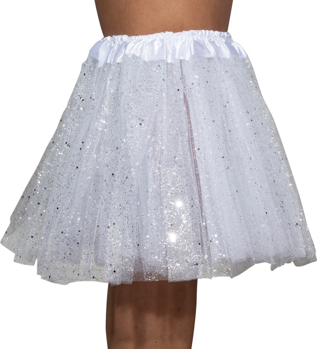 Tutu - Met glitters - Tule rokje - Petticoat - Kinderen - Meisjes - Wit