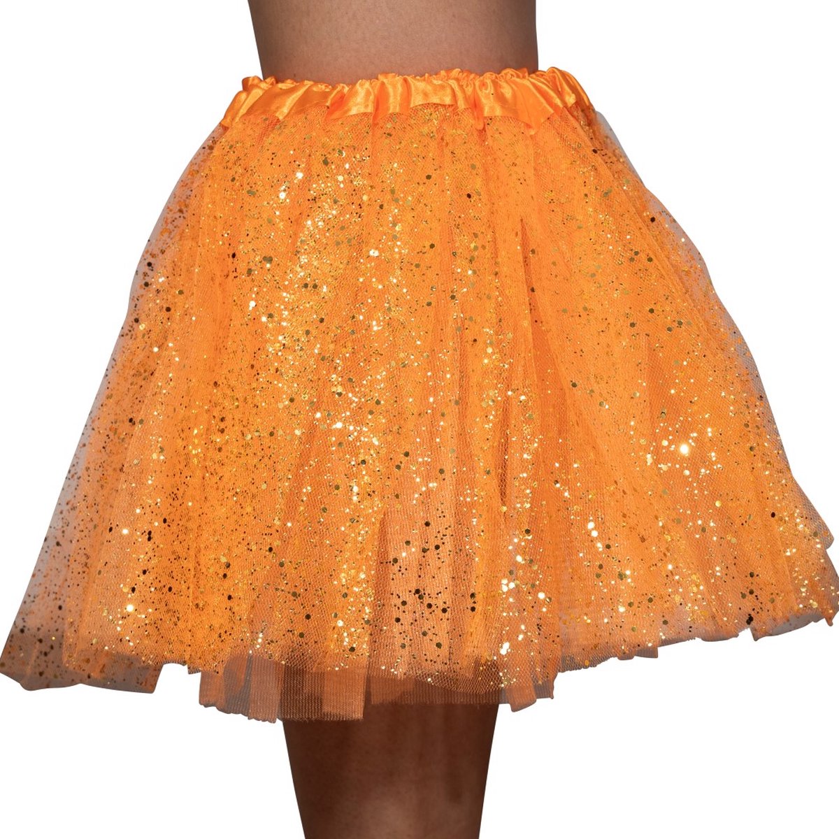 Tutu - Met glitters - Tule rokje - Petticoat - Kinderen - Meisjes - Oranje - EK WK voetbal - Olympische spelen - Nederlands Elftal -