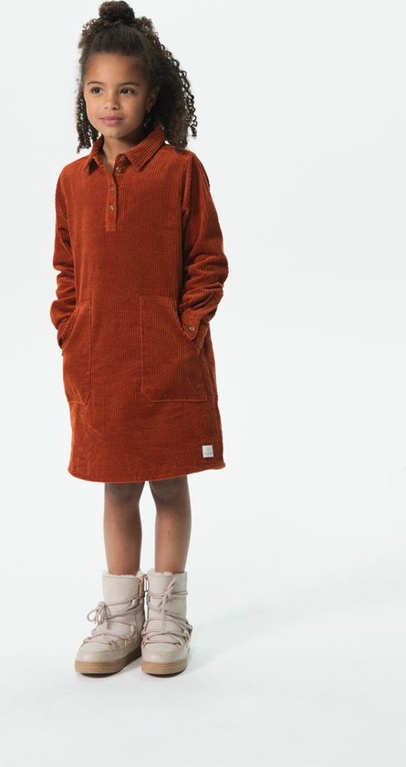 Sissy-Boy - La robe velours côtelé orange foncé