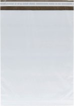 Verzendzakken voor Kleding - 100 stuks - 33.5 x 43 cm (A3) - Wit Verzendzakken Webshop - Verzendzakken plastic met plakstrip