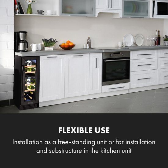 Vinovilla 17 Built-In Duo twee zones wijnkoelkast 53l 17 fl. 3-kleuren glazen deur