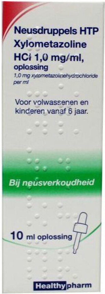 Goedkoopste Healthypharm Neusdruppels 1mg/ml Xylometazoline - 2 x 10 ml