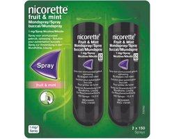 Nicorette Fruit & Mint Mondspray 4 x 1mg - 4 x 150 sprays