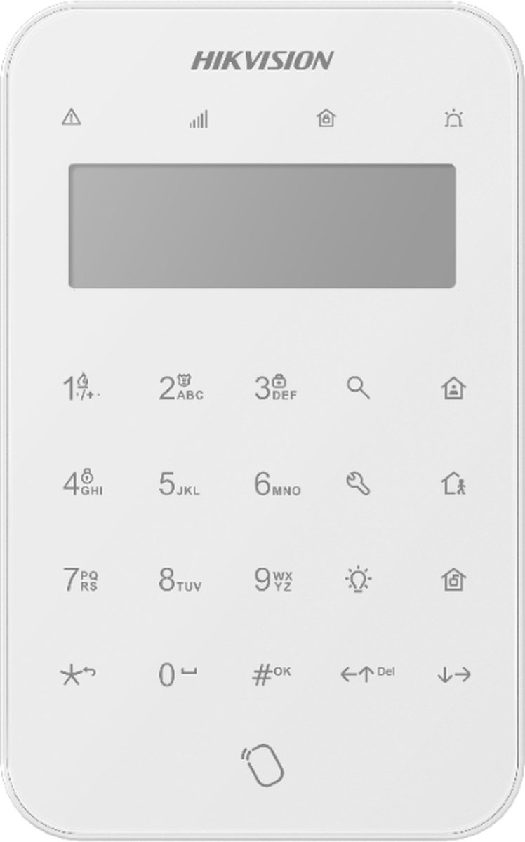 Hikvision DS-PK1-LT-WE AX PRO draadloos LED keypad met Mifare kaartlezer
