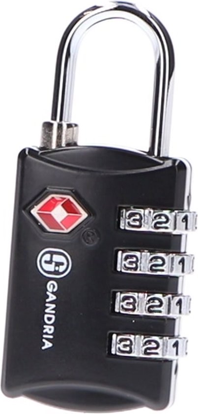 Cadenas de voyage Gandria - Serrure TSA - Serrure de voyage 2 pièces - Serrure à combinaison à 4 chiffres - Serrure à valise 4 chiffres - Acier allié de Zinc