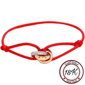 Soraro Tricolor Zirkonia Armband | Rood | 18K Goldplated | Soraro Armbanden | Zirkonia | Cadeau voor haar | verjaardag vrouw | Vaderdag | Vaderdag Cadeau