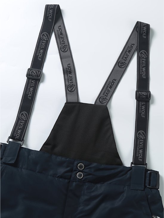 ATHL DPT. Warme skibroek/snowboardbroek voor dames, sneeuwbroek, waterdicht, 5000 mm, met afneembare bretels, donkerblauw, XL