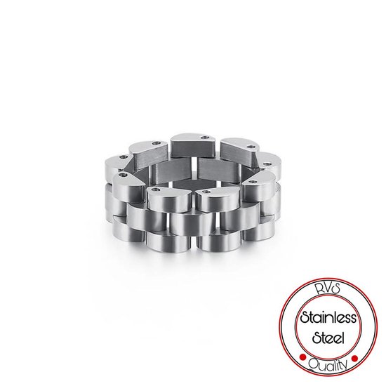 Schakel Ring | Ring Mannen | Presidente Ring | 8 mm | Staal | Zilverkleurig | Schakelring Mannen | Cadeau voor Man | Pin Remover | Cadeau voor Vrouw | Vaderdag | Vaderdag Cadeau | Cadeau voor Vrouw
