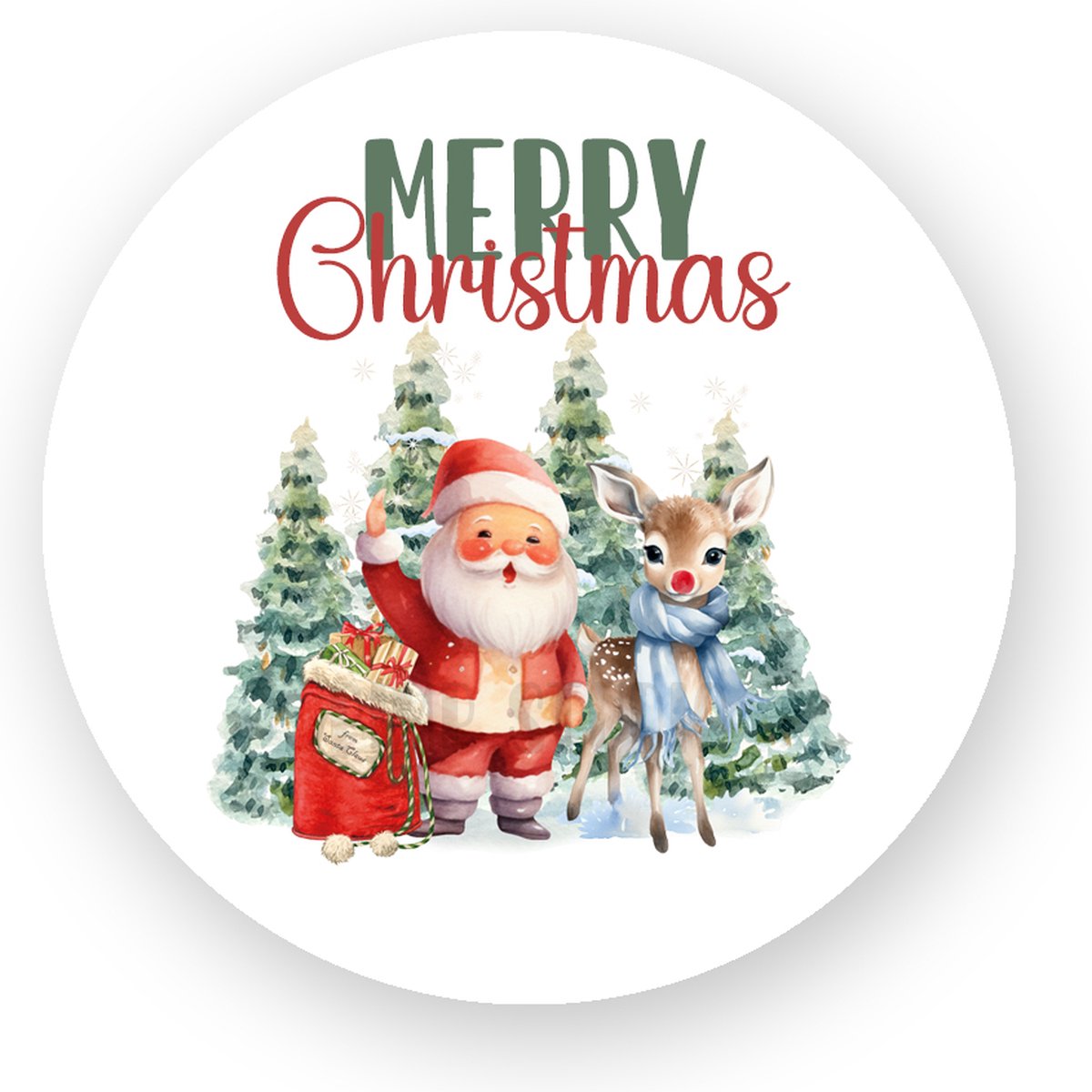 10x Sluitzegel-Sluitsticker Kerst - Santa and Rudolph - Sluitstickers Pimp Studio