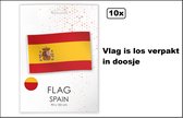 10x Vlag Spanje 90cm x 150cm - per vlag verpakt in nette doos