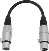 Omnitronic 3022075C XLR Adapterkabel [1x XLR-bus 3-polig - 1x XLR-bus 3-polig] 0.15 m Zwart