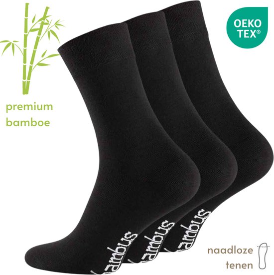 Bamboe Sokken Set - 3 paar - Naadloze teen, zonder knellende boord