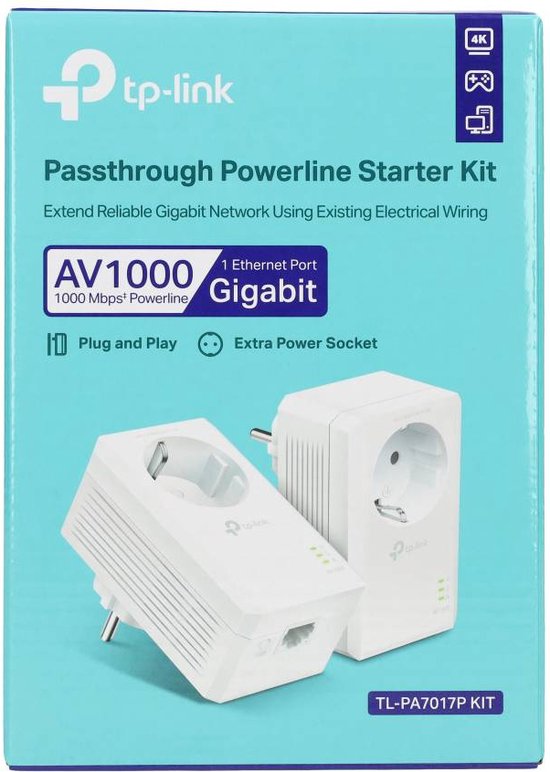 Pack de 2 adaptateurs CPL 1000 Mbps avec 1 port Gb