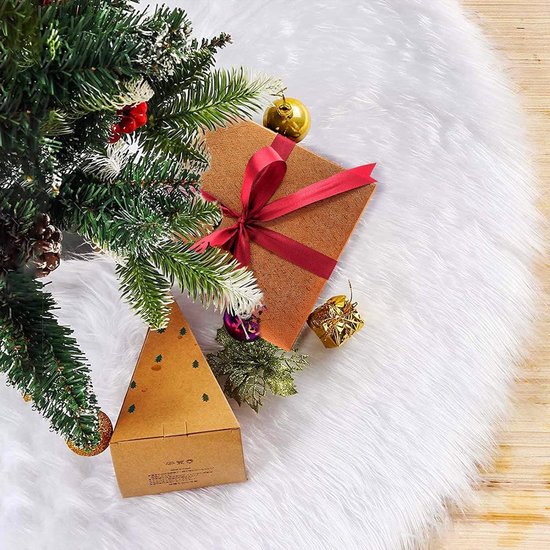 Com-four® Blanc Premium Couverture De Sapin De Noël Pour Le