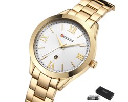 Curren - Horloge Dames - Cadeau voor Vrouw - Horloges voor Vrouwen - 30 mm - Rosé WitGoud Wit