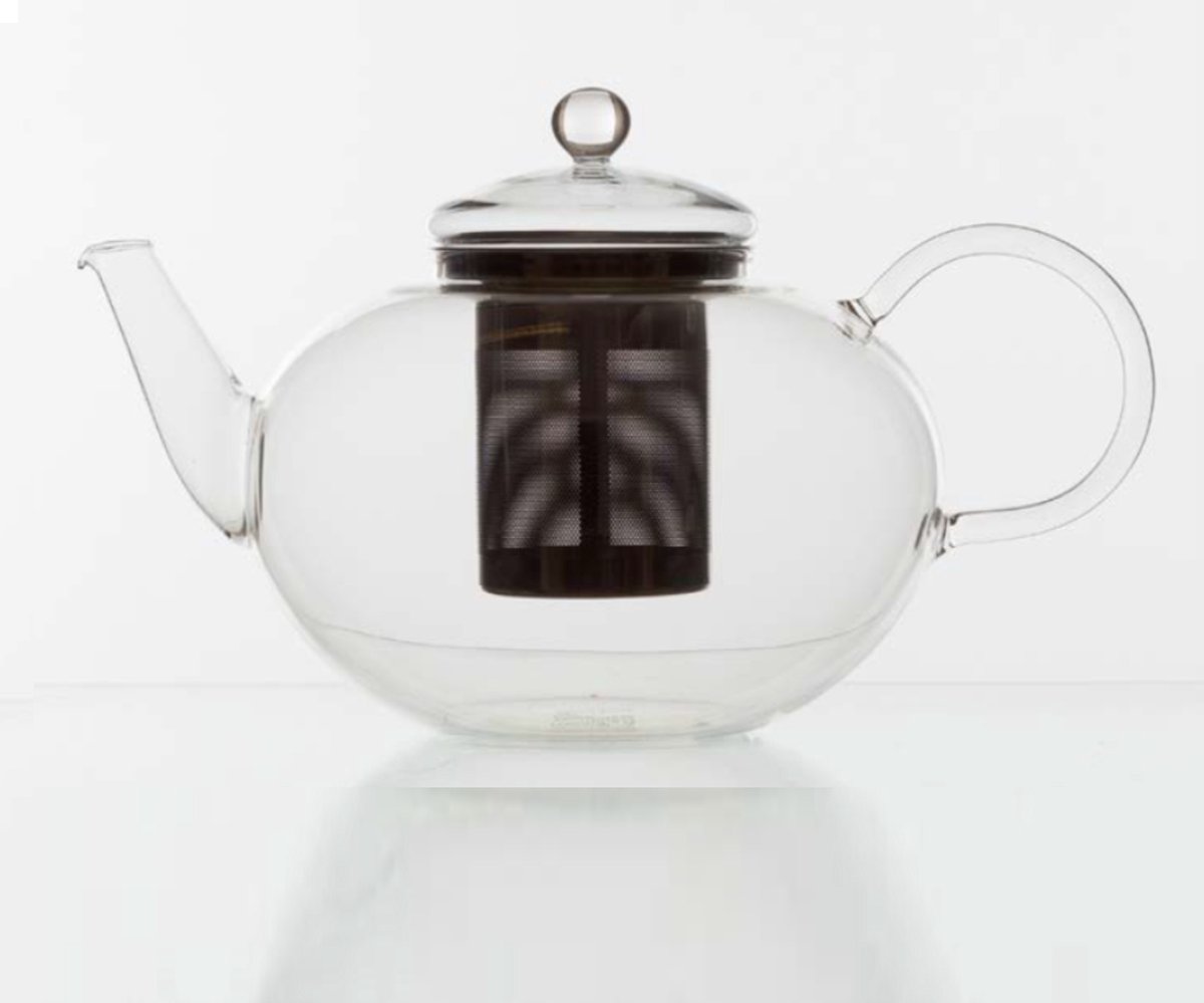 Dammann Fréres - Theepot Hambourg 1.8 liter - Glazen theepot met rvs filter
