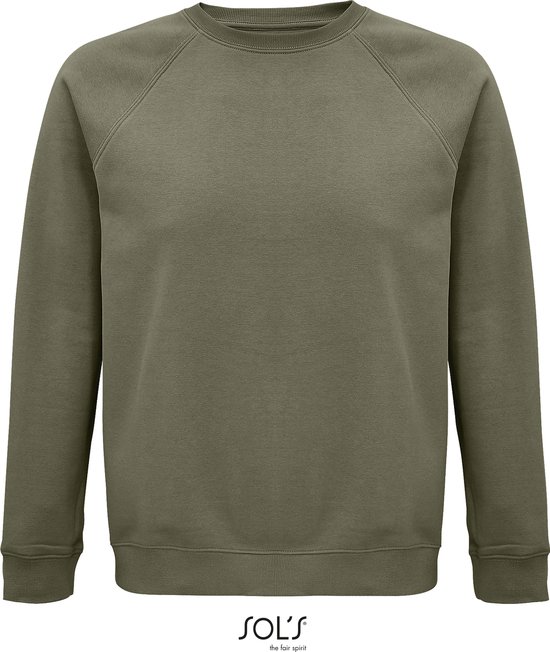 SOLS Premium Unisex Adult Space Organic Raglan Sweatshirt (Khaki) L